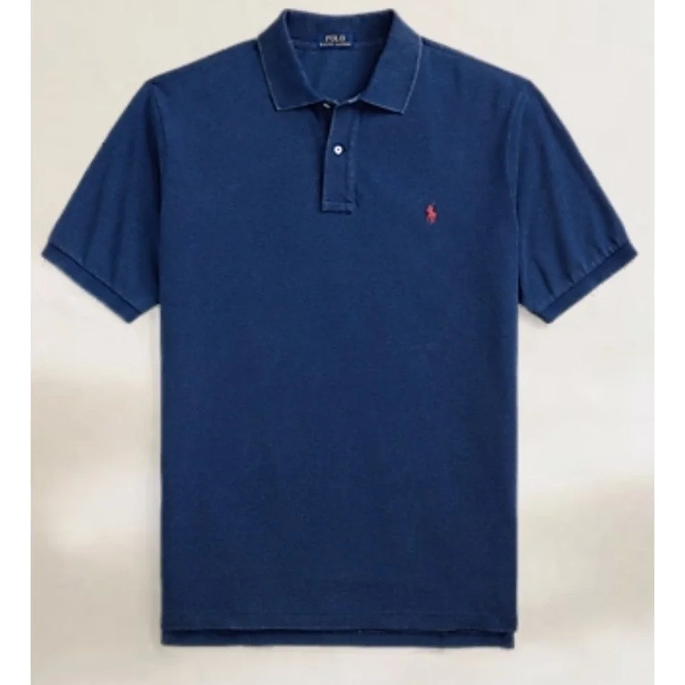 Polo Ralph Lauren Indigo Mesh Polo Shirt Blue w/ Red Pony Men's Size 4XB NWT